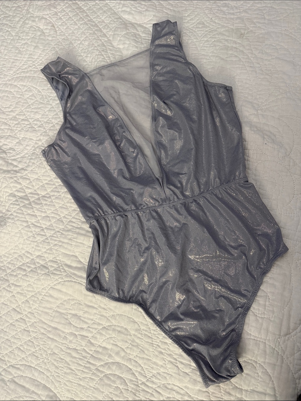 Victoria's Secret Metallic Silver Shimmer Bodysuit